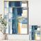 Designart - Indigo Panel VI - Glam Modern Canvas in Gold Frame